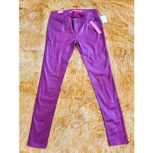 Hot metallic pink purple skinny jeans NWT